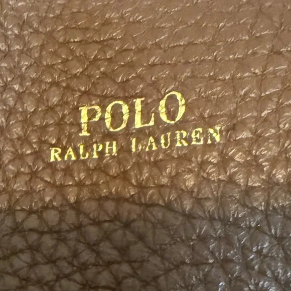 Polo Ralph Lauren Pebbled Brown Leather Lennox Tote Bag - Picture 9 of 10